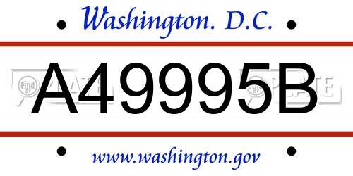 A49995B District Of Columbia License Plate