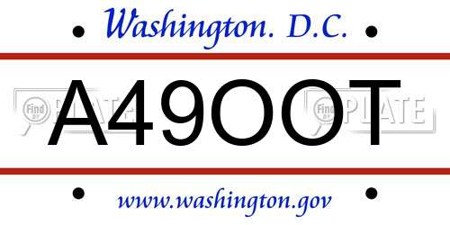 A49OOT District Of Columbia License Plate