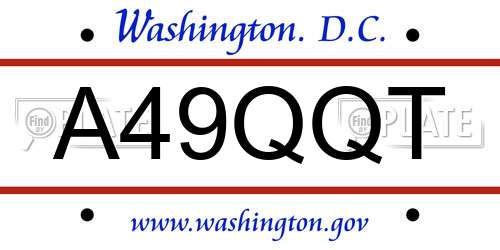 A49QQT District Of Columbia License Plate