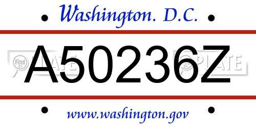 A50236Z District Of Columbia License Plate