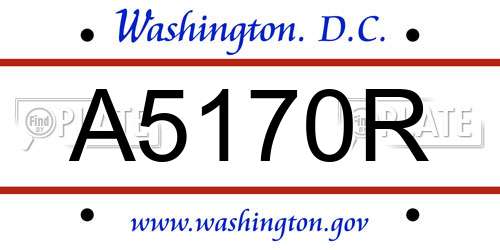 A5170R District Of Columbia License Plate