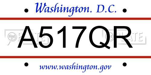 A517QR District Of Columbia License Plate