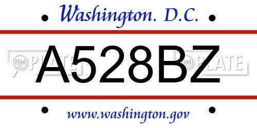 A528BZ District Of Columbia License Plate