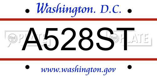 A528ST District Of Columbia License Plate