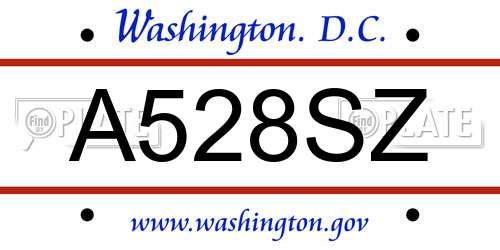 A528SZ District Of Columbia License Plate