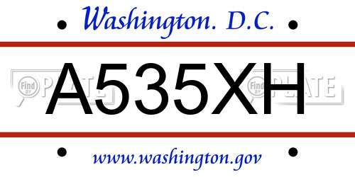 A535XH District Of Columbia License Plate