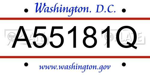 A55181Q District Of Columbia License Plate