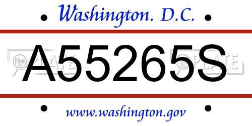 A55265S District Of Columbia License Plate