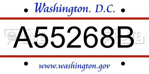 A55268B District Of Columbia License Plate