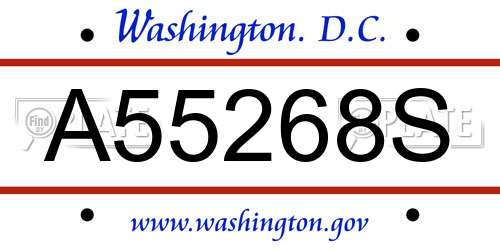 A55268S District Of Columbia License Plate