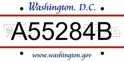 A55284B District Of Columbia License Plate