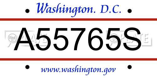 A55765S District Of Columbia License Plate
