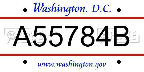 A55784B District Of Columbia License Plate