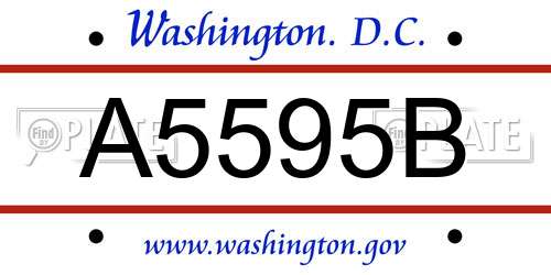 A5595B District Of Columbia License Plate