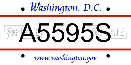 A5595S District Of Columbia License Plate