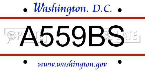 A559BS District Of Columbia License Plate