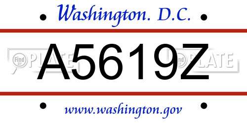 A5619Z District Of Columbia License Plate