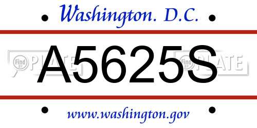 A5625S District Of Columbia License Plate