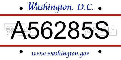 A56285S District Of Columbia License Plate