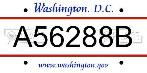 A56288B District Of Columbia License Plate