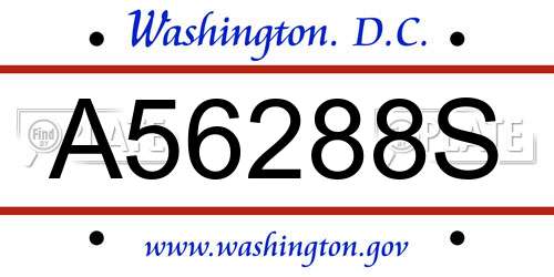 A56288S District Of Columbia License Plate