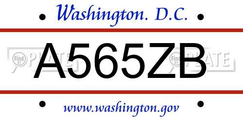A565ZB District Of Columbia License Plate