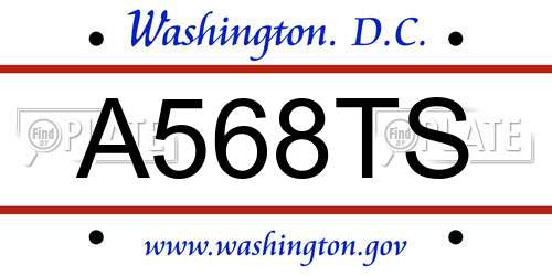 A568TS District Of Columbia License Plate
