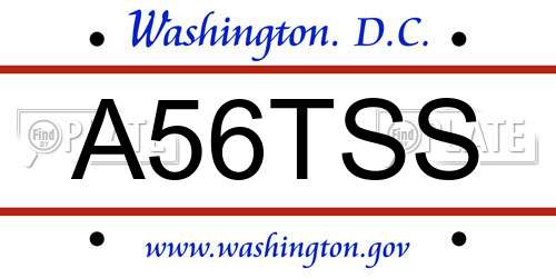 A56TSS District Of Columbia License Plate