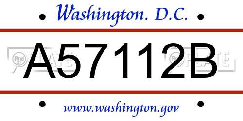 A57112B District Of Columbia License Plate