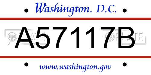 A57117B District Of Columbia License Plate