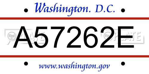 A57262E District Of Columbia License Plate
