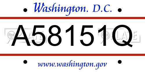 A58151Q District Of Columbia License Plate