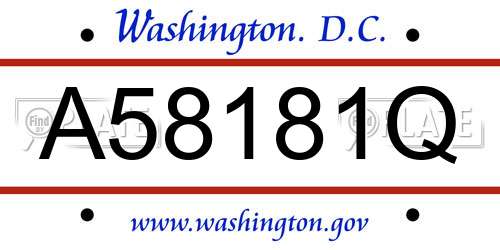 A58181Q District Of Columbia License Plate
