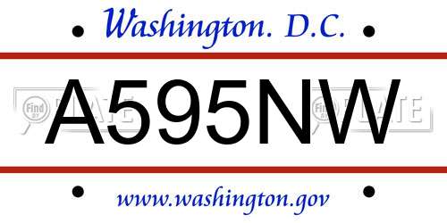 A595NW District Of Columbia License Plate