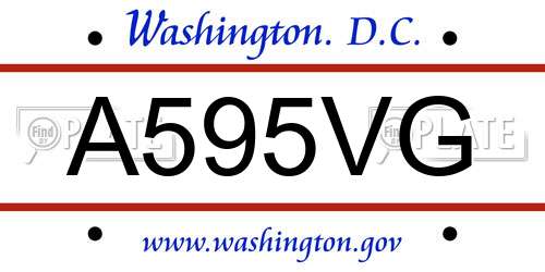 A595VG District Of Columbia License Plate