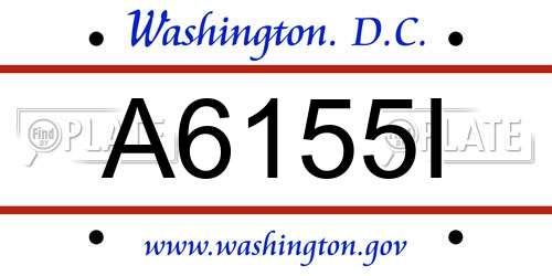A6155I District Of Columbia License Plate