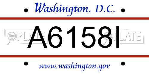 A6158I District Of Columbia License Plate