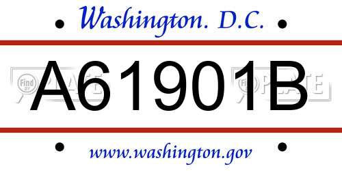 A61901B District Of Columbia License Plate