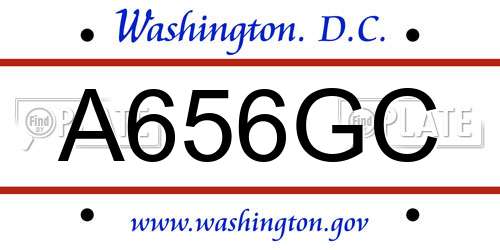 A656GC District Of Columbia License Plate