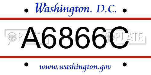 A6866C District Of Columbia License Plate