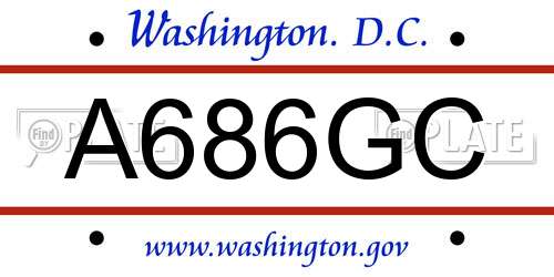 A686GC District Of Columbia License Plate