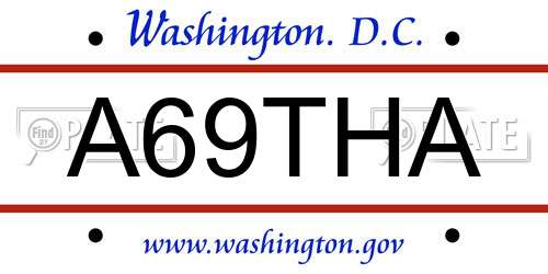 A69THA District Of Columbia License Plate