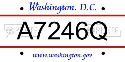A7246Q District Of Columbia License Plate