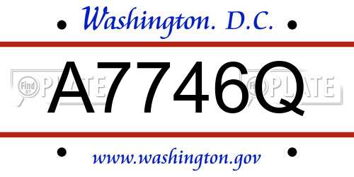 A7746Q District Of Columbia License Plate