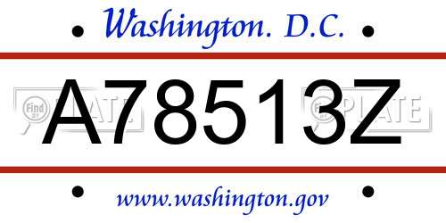 A78513Z District Of Columbia License Plate