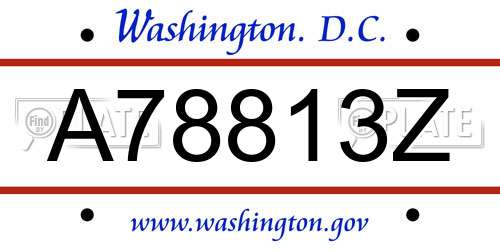 A78813Z District Of Columbia License Plate