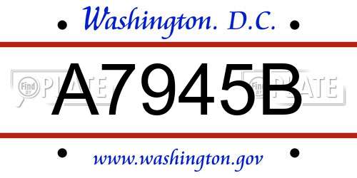 A7945B District Of Columbia License Plate