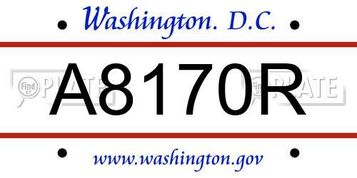 A8170R District Of Columbia License Plate