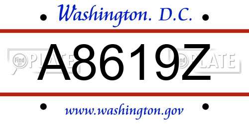 A8619Z District Of Columbia License Plate