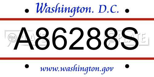 A86288S District Of Columbia License Plate